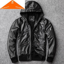 100% Natural Streetwear Genuine Leather Jacket Men Autumn Spring Clothes 2020 Moto Biker Real Sheepskin Coat Hood Jackets 2024 - buy cheap