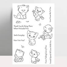 AZSG Cute Cats / Blessings Clear Stamps For DIY Scrapbooking/Card Making/Album Decorative Silicone Stamp Crafts 2024 - buy cheap