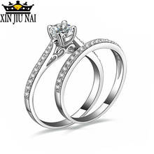 Роскошные свадебные дизайнерские модные серебряные большие циркониевые кольца с кристаллами для женщин, обручальные ювелирные изделия, Подарочные Кольца 2024 - купить недорого