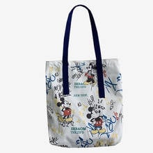 Bolsa de lona feminina dos desenhos animados da disney, bolsa de ombro único, bolsa pequena de lona com grafite, estudante 2024 - compre barato