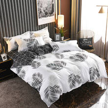 Casa têxtil palmeira frond cinza branco conjunto de cama capa edredão macio fronha lençóis para crianças adulto roupas 3/4pcs 2024 - compre barato