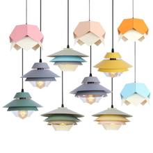 American style simple hotel restaurant coffee shop decoration color Pendant Lamp iron personality creativity retro Chandelier 2024 - buy cheap