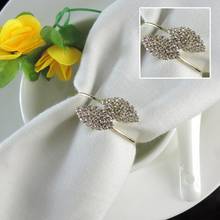 10 PCS/SET Decoration Belt Party Rhinestone Serviette Wedding Dinner Home Napkin Rings Hotel Buckles Banquet Leaves Shape Holder 2024 - buy cheap