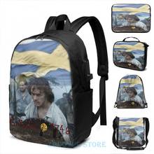 Outlander-mochila con estampado gráfico para hombre y mujer, morral escolar con carga USB, bolso de viaje para ordenador portátil 2024 - compra barato
