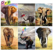 DPF-pintura con diamantes 5d, decoración para el hogar con diseño de elefante, bordado con diamantes cuadrados o redondos 2024 - compra barato