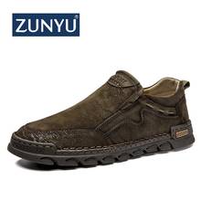 Zunyu sapatos casuais masculinos de couro genuíno mocassins confortáveis sapatos masculinos ao ar livre sapatos de condução mocassins tamanho 48 2024 - compre barato