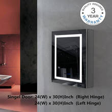 LED Mirror Medicine Cabinet for Bathroom Wall Mounted Lighted Bathroom Mirror Touch Switch+Clock+Defogger+2 Color Brightness 2024 - buy cheap