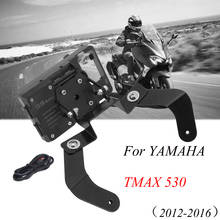 Передняя подставка для телефона мотоцикла держатель для смартфона GPS Navigaton пластина Кронштейн для YAMAHA TMAX 530 T-MAX 530 2012-2016 2024 - купить недорого