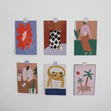 Ins nordic abstrato arte personagem cartão de 6 folhas criativo decorativo cartão diy fundo pós pequeno poster foto adereços 2024 - compre barato