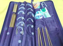 Kit de agulhas de tricô de bambu, agulhas de carbonização, conjunto de agulhas retas de bambu, agulhas circular, bordado, ganchos de crochê, ferramenta manual diy 2024 - compre barato