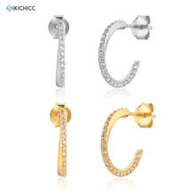 KIKICHICC 925 Sterling Silver Crystal Zircon Pave Hoops Rock Punk Clips Pendiente Luxury Huggies Piercing Party Wedding Jewelry 2024 - buy cheap