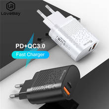 Lovebay UE/EUA Plug 11 36W PD Carregador USB Para o iphone Samsung Xiaomi Quik Carga Rápida 3.0 Parede carregadores de Telefone Celular Carregador 2024 - compre barato
