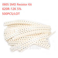 500 pçs/lote 0805 620r-12k 5% smd resistor kit 25 tipo chip resistores combinação conjunto de 25 valores cada 20 2024 - compre barato