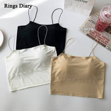 Rings Diary Women Summer Basic Crop Camisole Solid Color Spaghetti Strap Sexy Cropped Bra Top With Inner Removable Pads For Girl 2024 - buy cheap