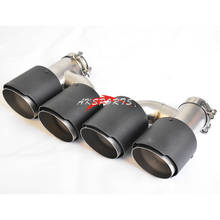 2PCS Universal Dual H Style  Matt  Carbon Fiber Exhaust Tip Sandblast Stainless Steel Pipe Exhaust Tip for BMW Series With Logo 2024 - buy cheap
