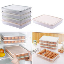 Caixa de plástico para armazenamento de ovos, 24 grades, caixa de suporte para armazenar ovos em geladeira, 24 grades, cuidados com os alimentos, ovos com tampa 2024 - compre barato