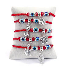 Pulseras de cuerda roja de la suerte para mujer, brazalete azul turco con amuleto de mal de ojo, búho y Tortuga, joyería de la amistad hecha a mano 2024 - compra barato