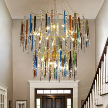 Candelabros Retro de cristal de colores para sala de estar, lámpara Led de araña para dormitorio, accesorios de iluminación interior 2024 - compra barato
