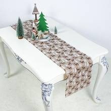Xmas Reindeer Elk Christmas Tablecloth Dining Table Runner Party Holiday Decor Table Runner home hotel Decor nEW Christmas feast 2024 - buy cheap