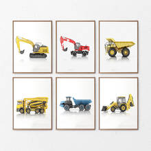 Construction Vehicles Canvas Art Canvas Painting Kids Room Decor Dump Truck Digger Bulldozer Posters and Prints Nursery Boy Gift 2024 - buy cheap