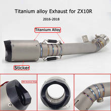 Motorcycle Exhaust Muffler Escape Bend Middle Pipe Titanium Alloy Link Pipe Slip-On For ZX10r ZX-10R 2016-2018 2024 - buy cheap