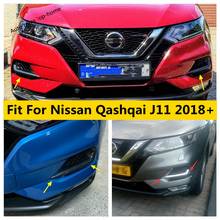 Yimaautotrims For Nissan Qashqai J11 2018 2019 2020 Chrome / Carbon Fiber Look Front Fog Lights Lamps Eyelid Eyebrow Cover Trim 2024 - buy cheap