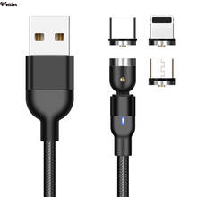Magnetic USB Cable For iPhone 11 Charger 540 Degree Rotate USB Type C Cable For Samsung Xiaomi Magnetic Micro USB Cables 2024 - buy cheap