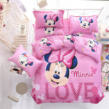 Minnie mouse Bedding Set Cover pillowcase quilt mickey mouse cartoon Children bedclothes  bed set Disney  Home textile 2024 - buy cheap