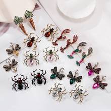 Pendientes de cristal de abeja araña para mujer, aretes colgantes grandes coreanos, joyería femenina de insectos SP1035 2024 - compra barato
