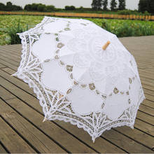 Photography Wedding Umbrellas Lace White Ivory Red Blue Handmade Cotton Embroidered Parisole Umbrellas Victorian Sun For Bride 2024 - buy cheap