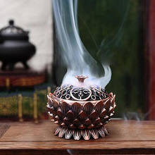 Creative Antique Flat Top Incense Burner Lotus Table Alloy Aroma Stove Line Incense Coil Incensetower Incense Furnace Home Decor 2024 - buy cheap