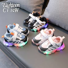 New Children Glowing Shoes Kids LED Light Up Sports Running Shoes Baby Luminous Casual Breathable Mesh Lighting Sneakers 2024 - buy cheap