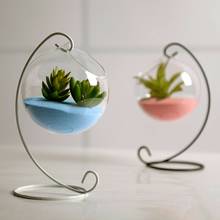 Decoração criativa para casa jardim, vaso de vidro suspenso com bola de vidro recipiente de terrário vaso de plantas decoração para festa de casamento 2024 - compre barato