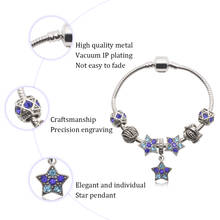 KAMAF 1pcs Vintage handmade diy sleek minimalist flower five-pointed star glass beads bracelet ladies plated inlaid zircon 2024 - buy cheap