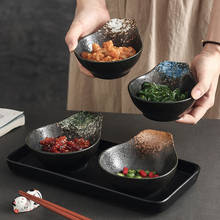 LingAo-plato de inmersión de cerámica japonesa, plato de sabor para el hogar, bolas de masa hervida, plato para aperitivos de sushi, tazón para olla caliente, tazón para condimentos, salsa de soja sauc 2024 - compra barato