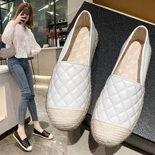 Sewing lattices flats cane knitted white shoes women slip on loafers shallow round toe espadrilles student fishermans shoes 2020 2024 - buy cheap