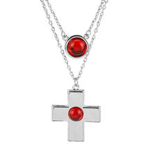 Vampire Knight Cross Pendant Necklace Multi-chain Red Crystal Necklace Chain For Women Men Accessories Gifts 2024 - buy cheap