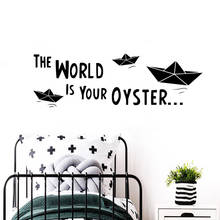 Pegatinas de vinilo de pared World is oyster para decoración del hogar, pegatina para dormitorio de niñas, sala de estar, empresa, escuela, Oficina 2024 - compra barato