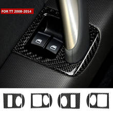 Carbon fiber Car Window Lifter Button Panel Decorative Cover stickers For Audi TT 8n 8J MK123 TTRS auto interior Accessories 2024 - buy cheap