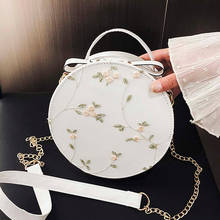 Hot Sale Sweet Lace Round Handbags High Quality PU leather Women Crossbody Bags Female Small Fresh Flower Chain Shoulder #N 2024 - buy cheap
