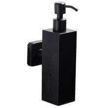 Dispensador de sabão líquido 304 aço inoxidável, suporte, gel/shampoo/sabonete líquido, rack, preto quadrado/redondo, perfurado 2024 - compre barato