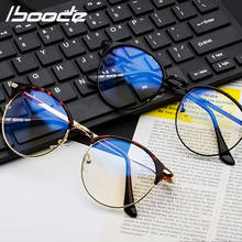 Iboode Classic Vintage Glasses Frame Women Round Lens Flat Myopia Optical Mirror Simple Metal Women Men Glasses Frame 2022 New 2024 - buy cheap