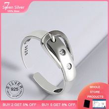 Anéis de prata esterlina para mulheres 925, formato de cinto, geométricos, 925, joias finas de casamento, minimalistas com certificação 2024 - compre barato