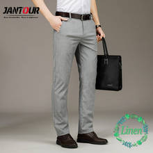 Summer Linen Business Thin Casual Pants For Men Formal Classic Breathable Office Suit Straight Trousers Male Large size 40 42 2024 - buy cheap