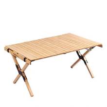 Camping Folding Wood Table- Portable Foldable Outdoor Picnic Table,Cake Roll Wooden Table Picnic, Camp, Travel,Garden BBQ 2024 - buy cheap