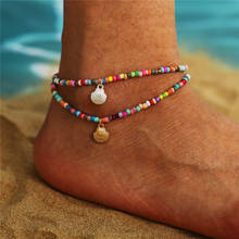 2020 Bohemian Rainbow Turkish Eyes Anklets For Women BOHO Gold Color Beads Summer Ocean Beach Ankle Bracelet Foot Leg Jewelry 2024 - buy cheap