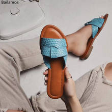 Женские шлепанцы Bailamos, повседневные сандалии на плоской подошве, сланцы, обувь для улицы, весна-лето 2021 2024 - купить недорого