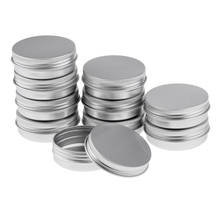 Empty Aluminium Cosmetic Pot Jar Tin Cans Silver  Containers 10x1.4oz 2024 - buy cheap