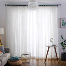 Transparent White Tulle Curtains For Living Room Bedroom Kitchen Short Small Voile Sheer Curtains Modern Window Treatments Drape 2024 - buy cheap