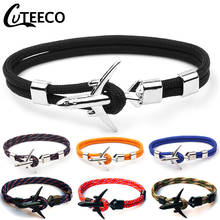 Cuteeco 30 Style Airplane Anchor Bracelets Men Charm Rope Chain Paracord Bracelet Male Women Air Force Wrap Metal Sport Hook 2024 - buy cheap